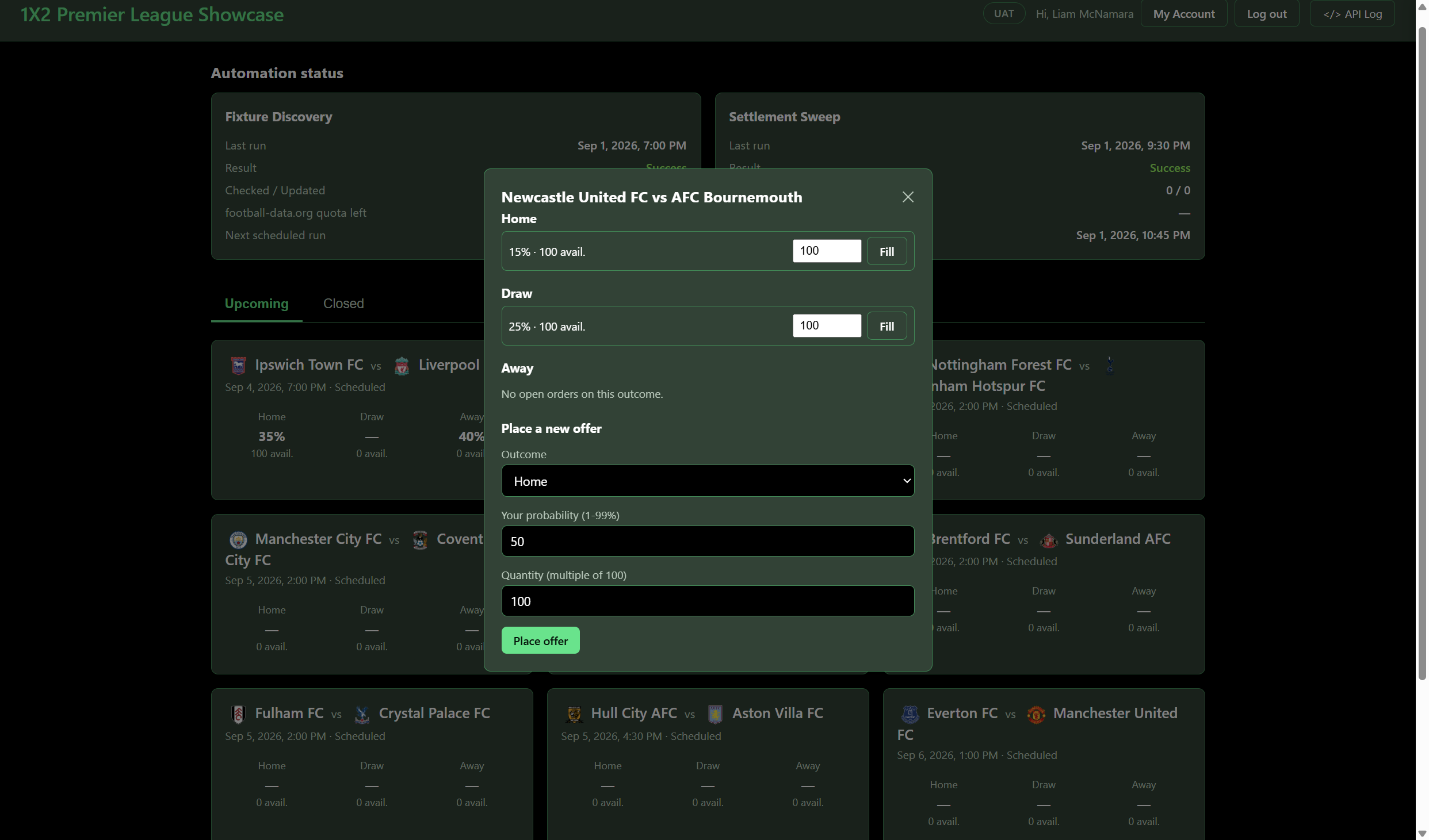 Trade modal